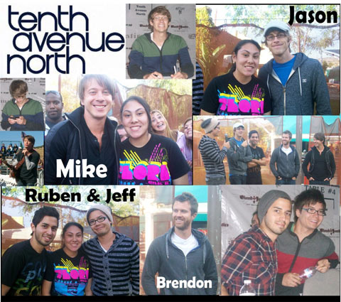 Alina & the guys from Tenth Avneue North. Mike, Jeff, Jason, Ruben ...