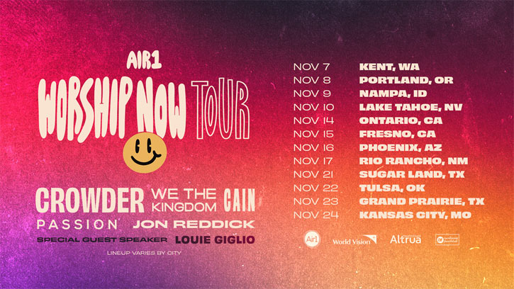 Air1 Worship Now Tour Is Coming This Fall Feat. Crowder, We The Kingdom, and More