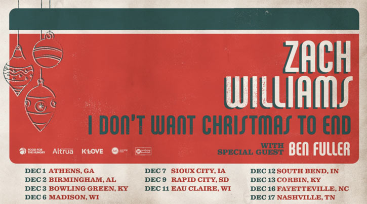 Zach Williams Announces Christmas '22 Tour - Tickets On Sale Now!