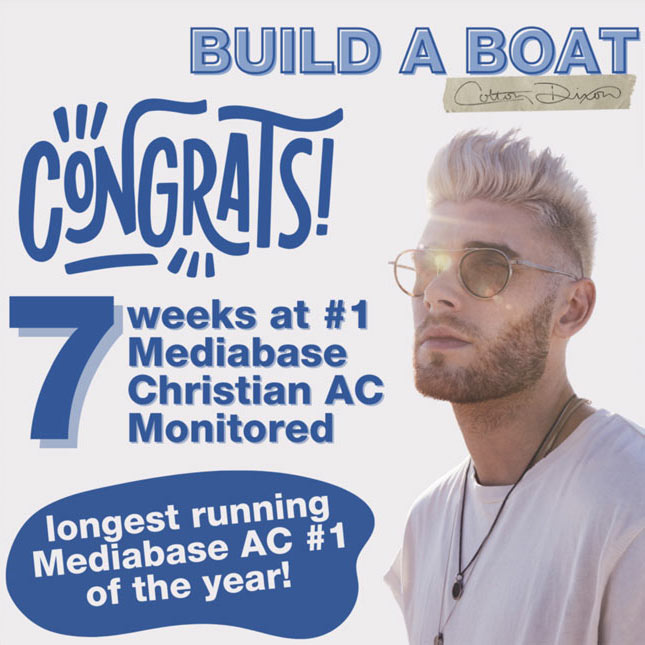 Colton Dixon's 'Build a Boat' is the Longest Running Mediabase Christian AC #1 Song of 2022