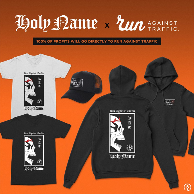 HolyName Collaborates with Run Against Traffic for a Merch Drop Supporting Trafficking Survivors