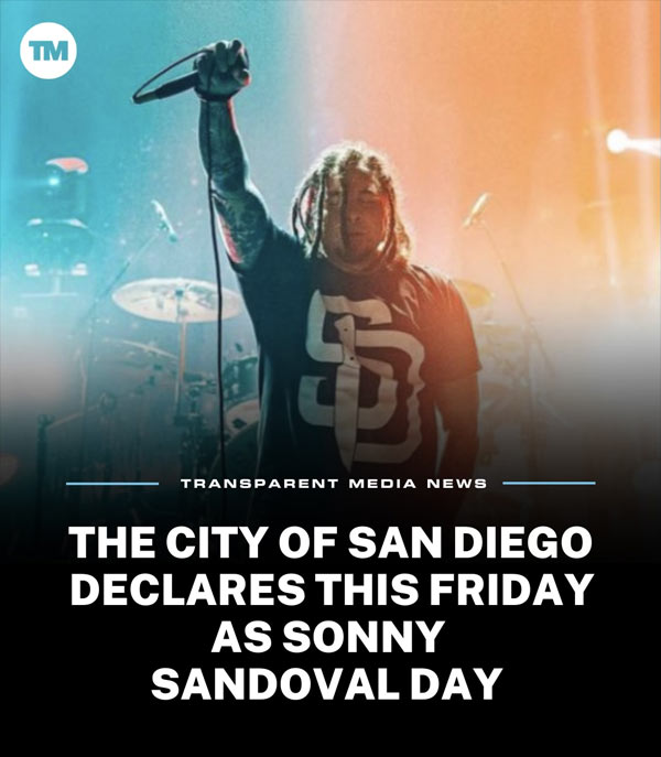 San Diego Declares June 23, 2023 to Be Sonny Sandoval Day in Honor of P.O.D. Singer