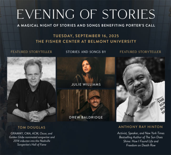 Porter's Call Set to Host 16th Annual Evening of Stories on Sept. 16th