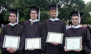 Jars of Clay with their diplomas
